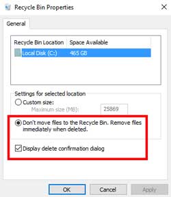 Bypass Recycle Bin